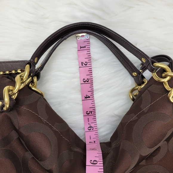 Coach 14146 brown monogram shoulder hobo brown bag - Picture 9 of 11